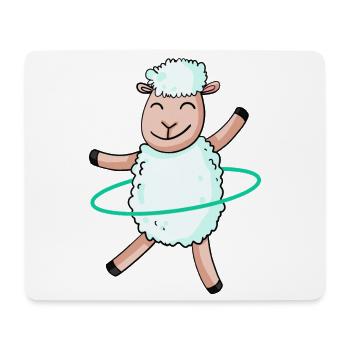 Cute Sheep with Hoop - Mouse Pad (horizontal) - white - Front