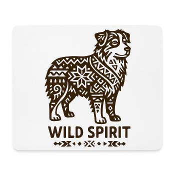 Berger Australien Sauvage Chien Tribal - Tapis de souris (format paysage) - blanc - Devant
