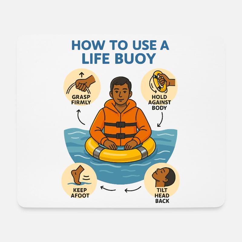 Rettungsring Anleitung - Mousepad (Querformat) - Weiß