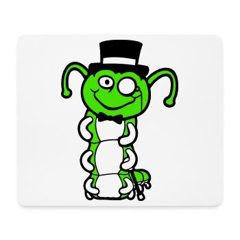 Mr. Caterpillar Top Hat Monocle Bow Tie Gentleman Empire - Mouse Pad (horizontal) - white - Front