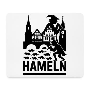 Hameln Stadt Rattenfänger Silhouette - Mousepad (Querformat) - Weiß - Vorne