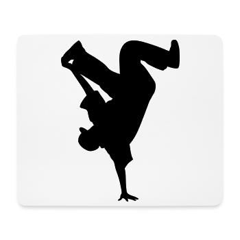 B-Boy Silhouette – Breakdance Power Move Handstand - Mouse Pad (horizontal) - white - Front