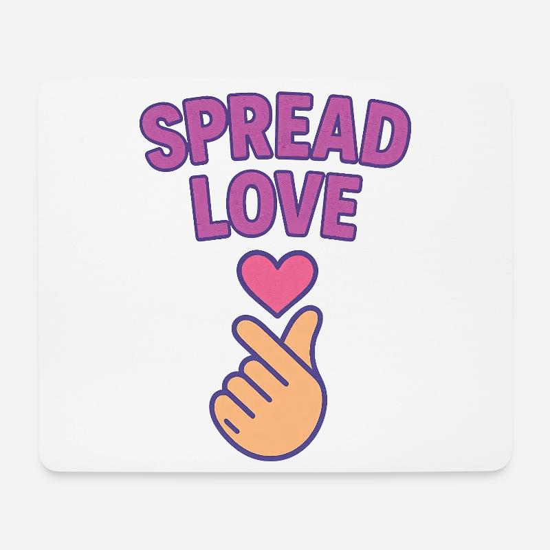 K-POP Spread Love: Heart Hand Gesture - Mouse Pad (horizontal) - white