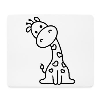 Süße Giraffe Skizze – kindliches Tiermotiv Design - Mousepad (Querformat) - Weiß - Vorne