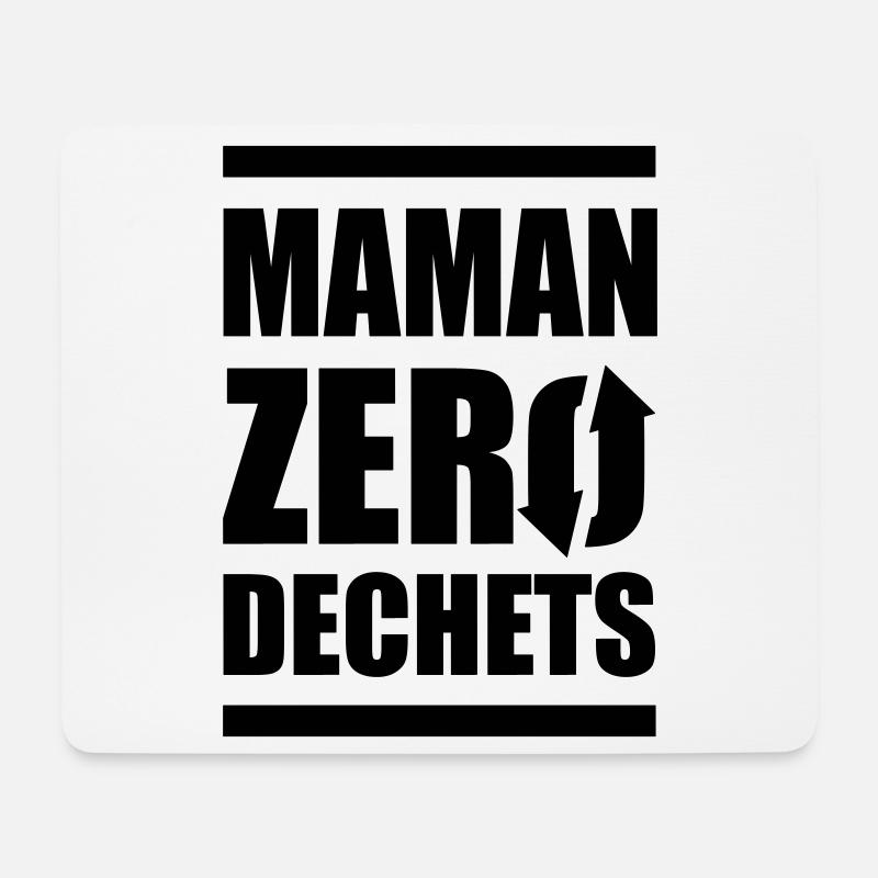 Maman zero dechets - Tapis de souris (format paysage) - blanc