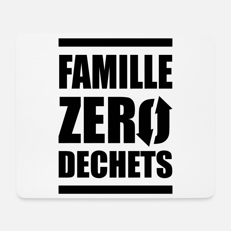 Famille Zero Dechets - Tapis de souris (format paysage) - blanc