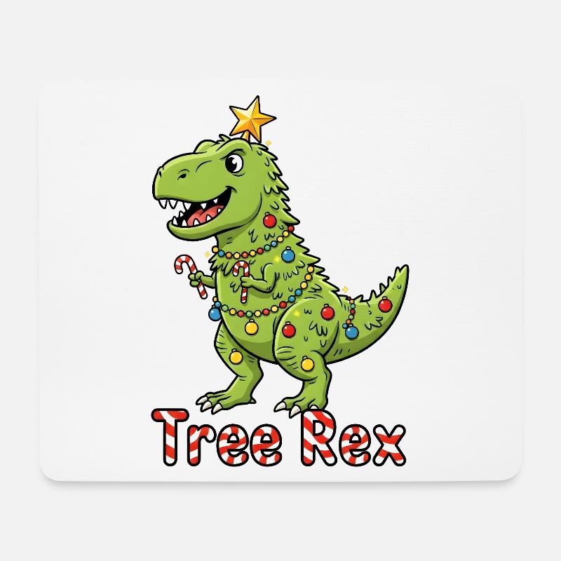 Tree Rex Weihnachtstrend - Mousepad (Querformat) - Weiß