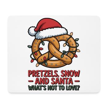 Festliche Brezel mit Nikolausmütze und Weihnachtslicht - Mousepad (Querformat) - Weiß - Vorne