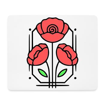 Poppy Poppies Minimalist Line Art 8 - Mouse Pad (horizontal) - white - Front