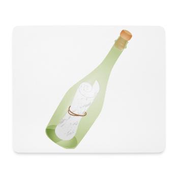 Romantische Vintage Flaschenpost mit alter Botscha - Mousepad (Querformat) - Weiß - Vorne