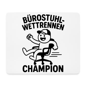 bürostuhl wettrennen champion - Mousepad (Querformat) - Weiß - Vorne