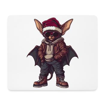 Chauve-souris Noël Hiver - Tapis de souris (format paysage) - blanc - Devant