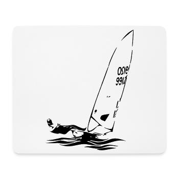 Régate de voilier dériveur laser ILCA Sports de voile - Tapis de souris (format paysage) - blanc - Devant