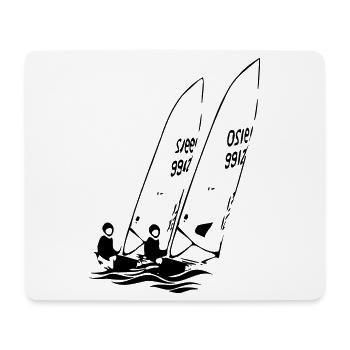 ILCA Laser Segeljollen Segelboote in der Regatta - Mousepad (Querformat) - Weiß - Vorne