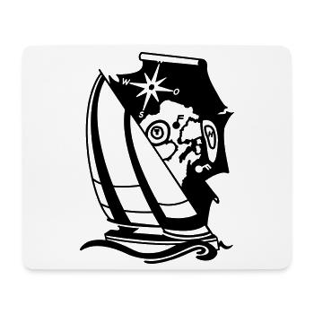 Sailing Yacht Sailing Ship with Compass Nautical Chart Sailing - Mouse Pad (horizontal) - white - Front