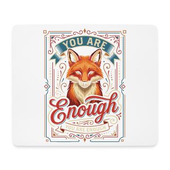 You Are Enough: Fox Vintage Art - Mousepad (Querformat) - Weiß - Vorne