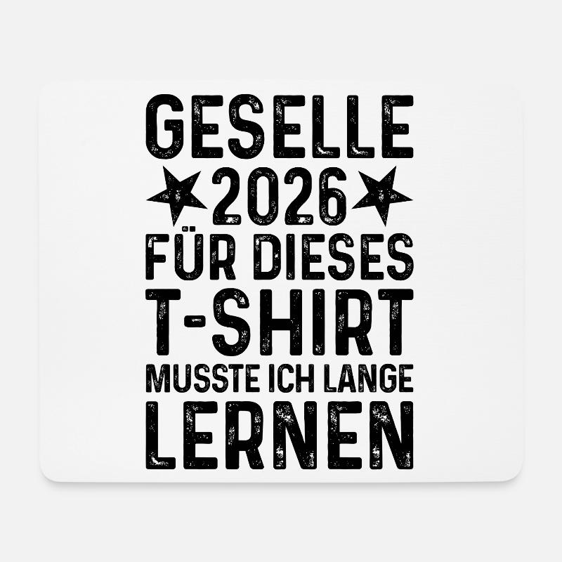 Geselle 2026 T-Shirt lange lernen grunge Geschenk - Mousepad (Querformat) - Weiß