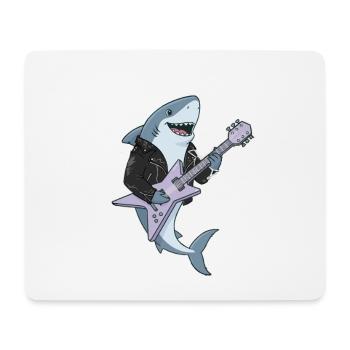 Shark Rocker avec guitare électrique - Tapis de souris (format paysage) - blanc - Devant