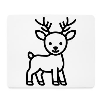 Hirsch - Mousepad (Querformat) - Weiß - Vorne