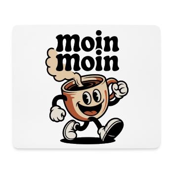 Tasse de café Dessin animé joyeux - Tapis de souris (format paysage) - blanc - Devant