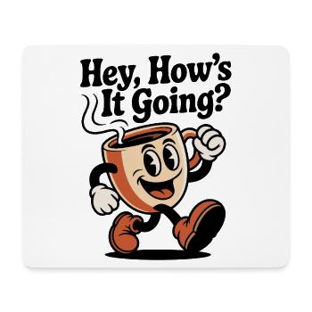 Laufender Kaffeebecher Mascot - Mousepad (Querformat) - Weiß - Vorne