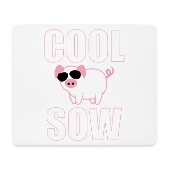 Cool Sow Pig with Sunglasses | Funny Farm Style - Mousepad (Querformat) - Weiß - Vorne