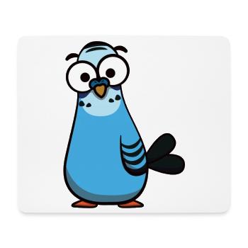 Blauer Cartoon Wellensittich Illustration - Mousepad (Querformat) - Weiß - Vorne