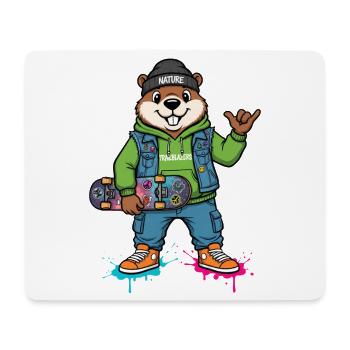 Trailbrawler Beaver Skate Hero - Tapis de souris (format paysage) - blanc - Devant