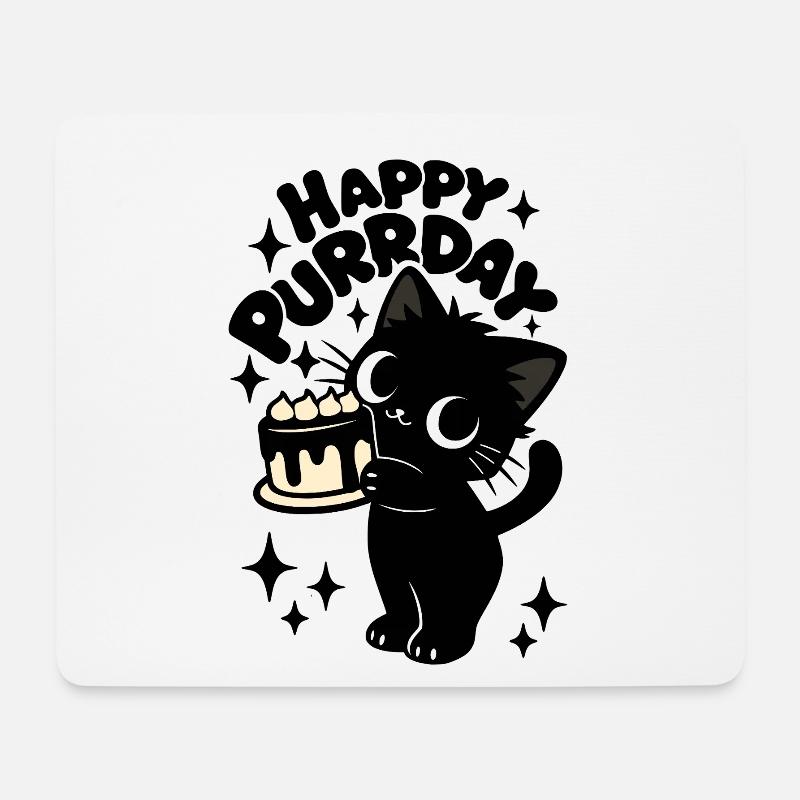 Kuchenklau Katze | Süßes Geburtstag Katzen Motiv - Mousepad (Querformat) - Weiß