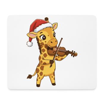 Tourfe de Noël Animal jouant du violon - Tapis de souris (format paysage) - blanc - Devant
