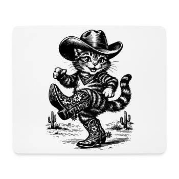Cow-boy chat dans le désert - Tapis de souris (format paysage) - blanc - Devant