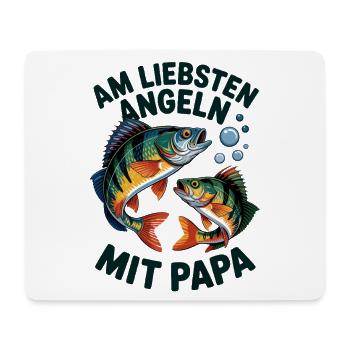 Angeln mit Papa Familienzeit - Mousepad (Querformat) - Weiß - Vorne