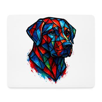 Farbenfrohes Buntglas-Labrador-Retriever-Porträt – Pop-up - Mousepad (Querformat) - Weiß - Vorne