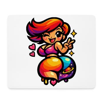 Femme danseuse de l’espace Kawaii - Tapis de souris (format paysage) - blanc - Devant