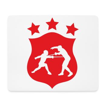 Fencing Silhouette Duel and Combat Coat of Arms - Mouse Pad (horizontal) - white - Front