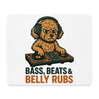 DJ Maltipoo: Bass, Beats & Belly Rubs Retro Design - Mousepad (Querformat) - Weiß - Vorne