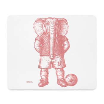 Elefant mit Fussball für helle Shirts - Mousepad (Querformat) - Weiß - Vorne