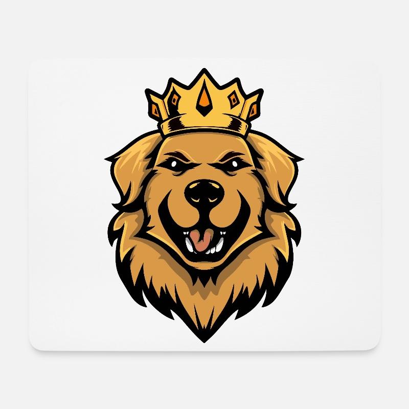 Golden Retriever Hund Krone - Mousepad (Querformat) - Weiß