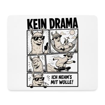 Kein Drama Lama entspannt Leben - Mousepad (Querformat) - Weiß - Vorne