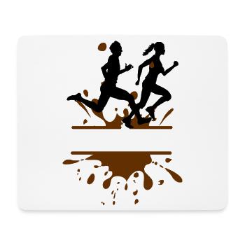 Défi Course de Boue – Boue Homme & Femme - Tapis de souris (format paysage) - blanc - Devant