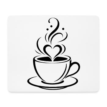 Coffee Heart - Mouse Pad (horizontal) - white - Front