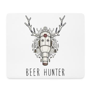 Trophée Beer Hunter - Bouteille en acier - Tapis de souris (format paysage) - blanc - Devant