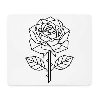 Geometrische Rose – Polygon Art - Mousepad (Querformat) - Weiß - Vorne