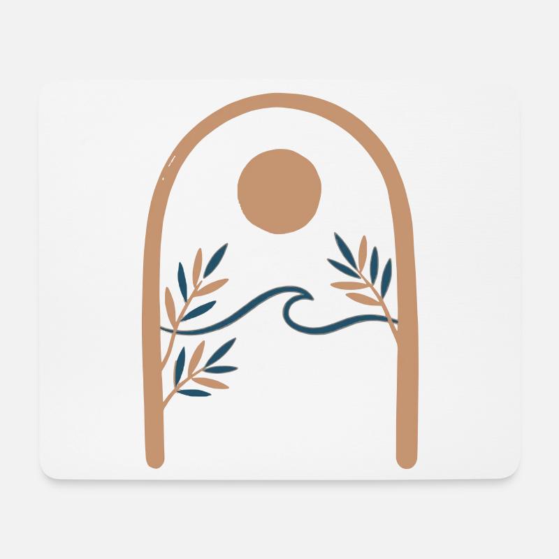 Minimalistische Landschaft des mediterranen Torbogens - Mousepad (Querformat) - Weiß
