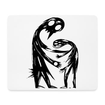 Figures abstraites s’embrassent créativement - Tapis de souris (format paysage) - blanc - Devant