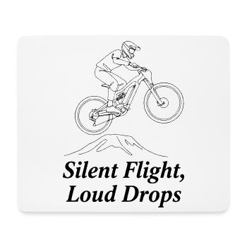 Silent Flight Loud Drops fait des dessins en ligne eMTB - Tapis de souris (format paysage) - blanc - Devant