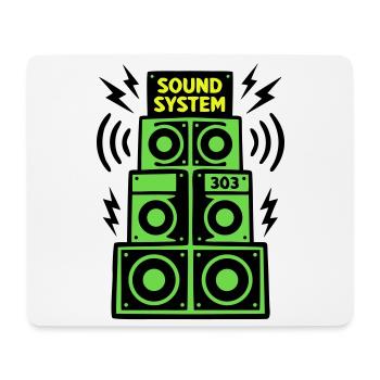 Soundsystem Lautsprecher Techno Festival DJ - Mousepad (Querformat) - Weiß - Vorne