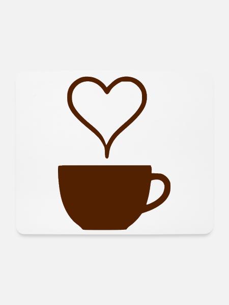 Kaffee Herz Geschenk Kaffeetrinker - Mousepad (Querformat) - Weiß