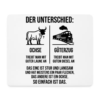 Ochse Güterzug - Mousepad (Querformat) - Weiß - Vorne