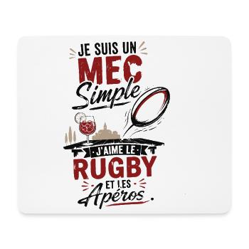 Rugby Et Apéro Cadeau Homme Humour Rugby - Tapis de souris (format paysage) - blanc - Devant